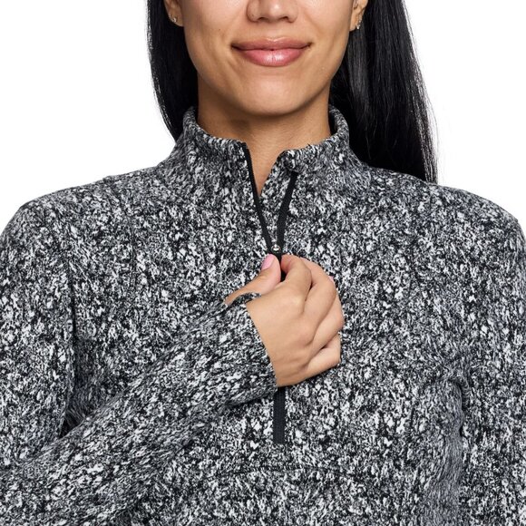 Women's Spyder Fleece Printed Half Zip Top, Multi (Black/White) - Picture 5 of 7
